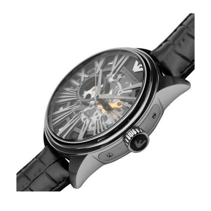 Emporio Armani Men's AR4629 Meccanico Black Skeleton Watch