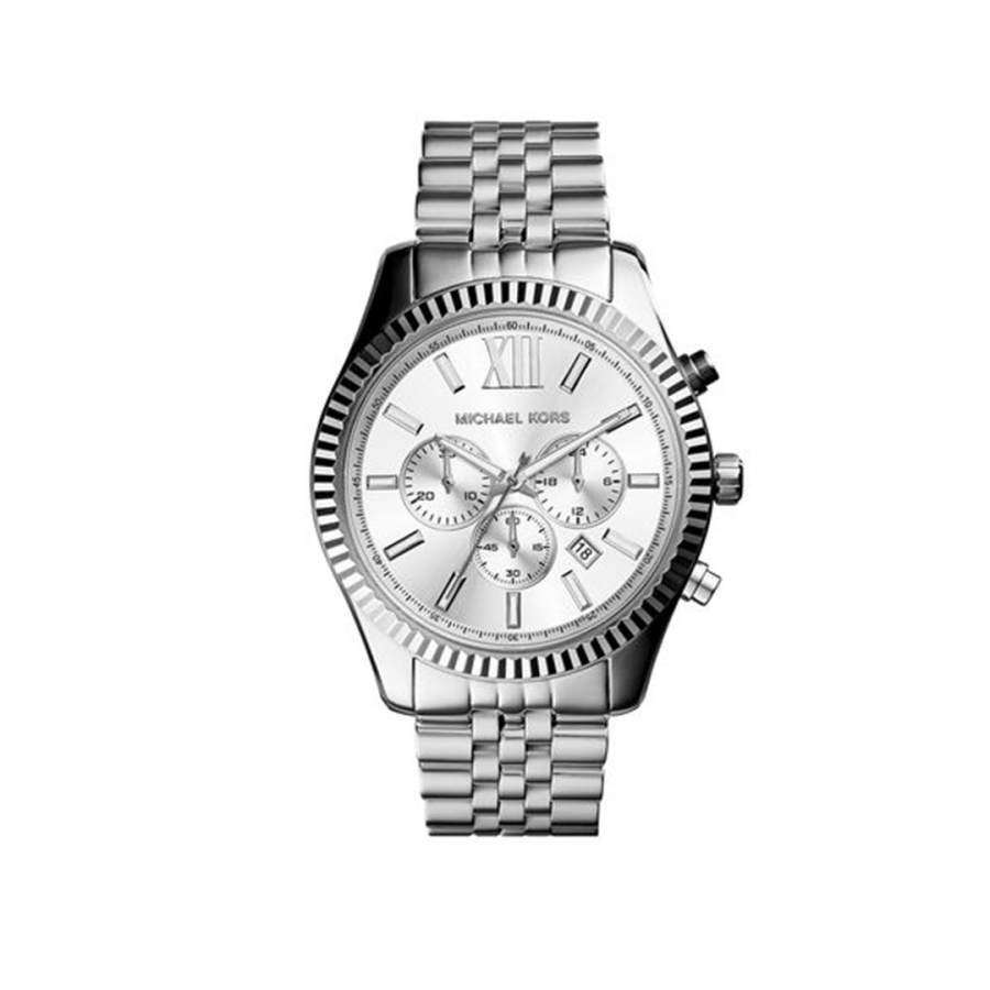 Michael Kors Lexington Chronograph Watch Silver MK8405