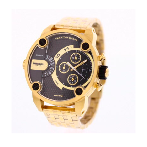 Diesel DZ7412 Men s Little Daddy Chronograph Black Dial Gold Watch